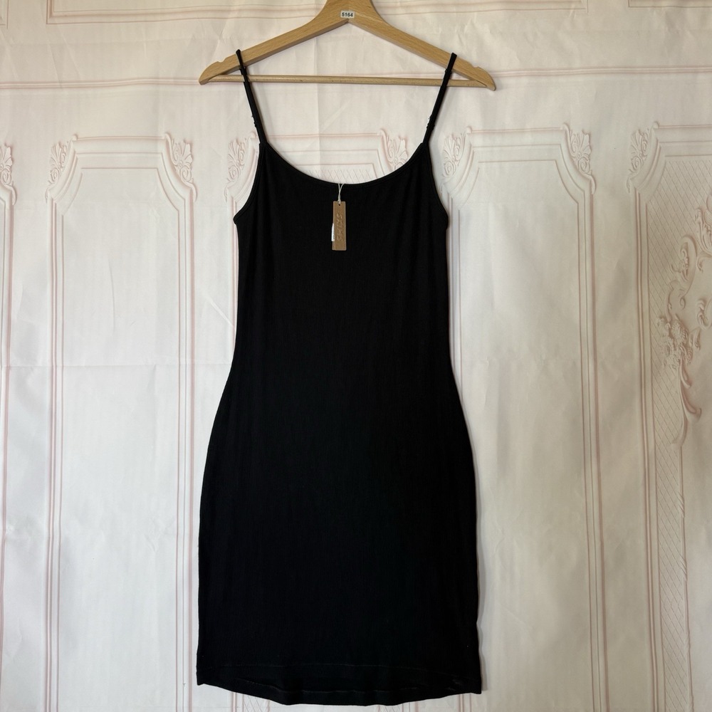 SKIMS Soft Lounge Slip Dress Onyx Black Size L NWT Mini Bodycon Dress